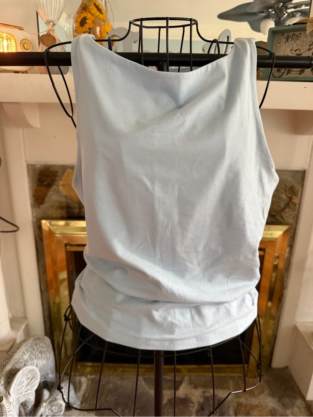 Old Navy Light Blue Scoop Neck Tank Top